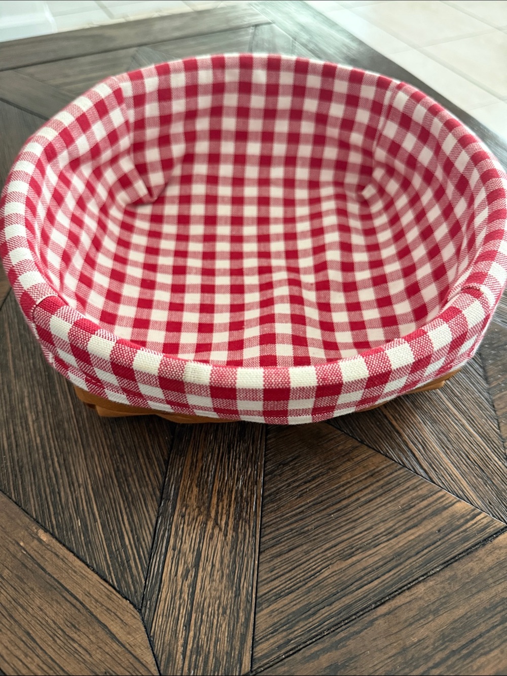 Canadian Heritage Mint Maple Basket with Removable Red Gingham Liner